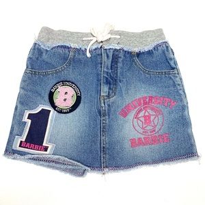 Barbie University Denim Skirt/Skort Girls Sz 5 Vintage
